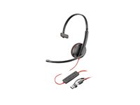 HP Poly Blackwire 3220 - Blackwire 3200 Series - headset - på örat - kabelansluten - USB-C - svart - Skype-certifierat, Cisco Jabber-certifierad, Avaya-certifierad, UC-certifierad 8X228A6