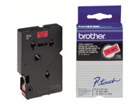 Brother - Svart, röd - Rulle (1,2 cm x 7,7 m) 1 stk band för skrivare - för P-Touch PT-15, PT-20, PT-2000, PT-3000, PT-500, PT-5000, PT-6, PT-8, PT-8E TC401