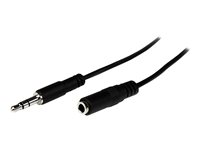 StarTech.com 2m Slim 3.5mm Stereo Extension Audio Cable - Male / Female - Headphone Audio Extension Cable Cord - 2x Mini Jack 3.5mm - 2 m (MU2MMFS) - Ljudförlängningskabel - mini-phone stereo 3.5 mm hona till mini-phone stereo 3.5 mm hane - 2 m - svart MU2MMFS