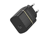OtterBox Wall Charger - Strömadapter - 30 Watt - 3 A - PD 3.0, USB BC 1.2 (USB-C) - svart skimmer 78-80483
