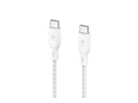 Belkin BoostCharge - USB-kabel - USB-C (hane) till USB-C (hane) - 2 m - vit CAB014BT2MWH
