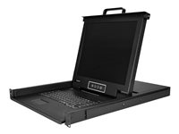 StarTech.com 8-ports rackmonterad KVM-konsol med 1,8 m kablar - Integrerad KVM-switch med 17-tums LCD-skärm - 1U LCD KVM-låda - OSD KVM - Hållbar 50 000 MTBF - USB + VGA-support - KVM-konsol med omkopplare för tangentbord/video/mus - 8 portar - USB - 17" - kan monteras i rack - 1280 x 1024 @ 60 Hz - 250 cd/m² - 1000:1 - 5 ms - VGA - svart - 1U RKCONS1708K