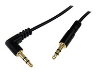 StarTech.com 6 ft Slim 3.5mm to Right Angle Stereo Audio Cable - M/M (MU6MMSRA) - Ljudkabel - mini-phone stereo 3.5 mm hane till mini-phone stereo 3.5 mm hane - 1.8 m - svart - högervinklad kontakt - för P/N: SV231DVGAU2A, SV431DVGAU2A MU6MMSRA