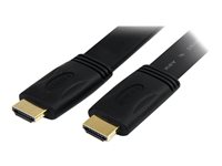StarTech.com 15 ft Flat High Speed HDMI Cable with Ethernet - Ultra HD 4k x 2k HDMI Cable - HDMI to HDMI M/M - Flat HDMI Cable (HDMIMM15FL) - HDMI-kabel med Ethernet - HDMI hane till HDMI hane - 4.6 m - svart HDMIMM15FL