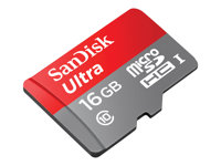 SanDisk Mobile Ultra - Flash-minneskort - 16 GB - UHS Class 1 / Class10 - microSDHC UHS-I SDSDQUA-016G-U46A