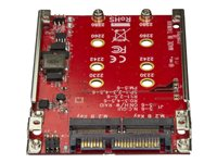 StarTech.com Dual-Slot M.2-enhet till SATA-adapter för 2,5" Drive Bay - RAID - Kontrollerkort (RAID) - M.2 - M.2 Card - RAID 0, 1, JBOD, BIG - SATA 6Gb/s - röd S322M225R