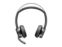 HP Poly Voyager Focus 2 - Headset - på örat - Bluetooth - trådlös, kabelansluten - aktiv brusradering - USB-A via Bluetooth-adapter - svart - Certifierad för Microsoft-teams 77Y85AA