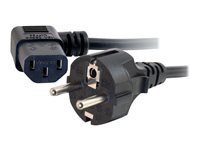 C2G Universal Power Cord - Strömkabel - power CEE 7/7 (hane) till power IEC 60320 C13 - 5 m - formpressad, 90° anslutning - svart - Europa 88536