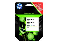 HP 350/350/351 - 3-pack - svart, färg (cyan, magenta, gul) - original - blister - bläckpatron - för Deskjet D4268; Photosmart C4483, C4486, C4488, C4524, C4583, C4585, C4588, C5225 SD448EE#445