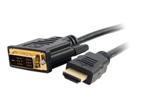 C2G 0.5m HDMI to DVI Adapter Cable - DVI-D Digital Video Cable - Adapterkabel - enkel länk - DVI-D hane till HDMI hane - 50 cm - dubbelt skärmad - svart 82028