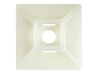 StarTech.com 100-pack kabelbandfästen med självhäftande tejp för kabelband på 5,5 mm - Buntbandfäste i nylon/plast - El-/nätverkskabelomslagsfästen / Antändlighetsklass 94V-2 och UL-klassad TAA - Kabelfästen - vit - TAA-kompatibel (paket om 100) - för StarTech.com 1U CBMCTM3