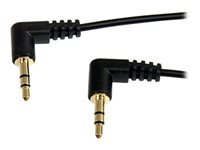StarTech.com 1 ft. (0.3 m) Right Angle 3.5 mm Audio Cable - 3.5mm Slim Audio Cable - Right Angle - Male/Male - Aux Cable (MU1MMS2RA) - Ljudkabel - mini-phone stereo 3.5 mm hane till mini-phone stereo 3.5 mm hane - 30 cm - svart - högervinklad kontakt MU1MMS2RA