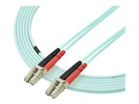 StarTech.com 3m Fiber Optic Cable - 10 Gb Aqua - Multimode Duplex 50/125 - LSZH - LC/LC - OM3 - LC to LC Fiber Patch Cable - Patch-kabel - LC multiläge (hane) till LC multiläge (hane) - 3 m - fiberoptisk - duplex - 50/125 mikron - OM3 - halogenfri - havsblå - för P/N: J9152AST, MASFP10GBSR, SFP10GBLRMST, SFP10GBSRST, SFP10GSRSST, SFP10GSRXST A50FBLCLC3