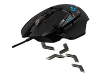 Logitech Gaming Mouse G502 (Hero) - Mus - optisk - 11 knappar - trådlös, kabelansluten - 2.4 GHz - trådlös USB-mottagare 910-005568