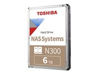 Toshiba N300 NAS - Hårddisk - 6 TB - inbyggd - 3.5" - SATA 6Gb/s - 7200 rpm - buffert: 256 MB HDWG460UZSVA