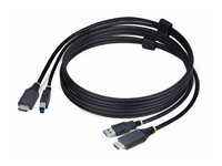 StarTech.com 6ft (1.8m) HDMI and USB 5Gbps KVM Cable - Tangentbords-/video-/muskabel - HDMI, USB typ A (hane) till HDMI, USB Type B (hane) - 1.8 m - 4K60Hz stöd, HDR10-stöd - svart HU1226-KVM-CABLE