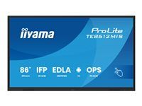 iiyama ProLite TE8612MIS-B4AG - 86" Diagonal klass (85.6" visbar) LED-bakgrundsbelyst LCD-skärm - interaktiv digital skyltning - med pekskärm (multi-touch) / PC-anslutning som tillval - 4K UHD (2160p) 3840 x 2160 - Direct LED - svart (ram), matt finish - med iiyama WiFi-modul (OWM002) TE8612MIS-B4AG
