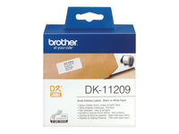 Brother DK-11209 - Svart på vitt - 800 adresslappar - för Brother QL-1050, 1110, 500, 550, 560, 570, 580, 600, 650, 700, 710, 720, 820 DK11209
