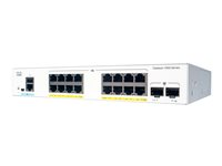 Cisco Catalyst 1000-16T-2G-L - Switch - Administrerad - 16 x 10/100/1000 + 2 x gigabit SFP (upplänk) - rackmonterbar C1000-16T-2G-L