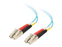 C2G LC-LC 10Gb 50/125 OM3 Duplex Multimode PVC Fiber Optic Cable (LSZH) - Nätverkskabel - LC multiläge (hane) till LC multiläge (hane) - 7 m - 7 m - fiberoptisk - duplex - 50/125 mikron - OM3 - halogenfri - havsblå 85553