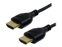 StarTech.com 3ft Slim HDMI Cable, 4K High Speed HDMI Cable with Ethernet, 4K 30Hz UHD HDMI Cord, 10.2 Gbps Bandwidth, 4K HDMI 1.4 Video / Display Cable M/M, 36AWG, ARC, HDCP 1.4, CEC - Durable Thin HDMI Cable - HDMI-kabel med Ethernet - HDMI hane till HDMI hane - 91 cm - svart - för P/N: SV431DHD4KU, SV431HDU3A2 HDMIMM3HSS
