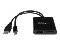 StarTech.com 2-ports multi-bildskärmsadapter - Mini DisplayPort till 2x DisplayPort MST-hubb - Dubbel 4K 30 Hz - Video-splitter för utökat skrivbordsläge endast i Windows stationära datorer - mDP 1.2 till 2x DP - Linjedelare för video - 2 x DisplayPort - skrivbordsmodell MSTMDP122DP