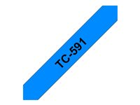 Brother TC591 - 9 mm x svart på blått - bandlaminat - för P-Touch PT-2000, PT-3000, PT-500, PT-5000, PT-8E TC591