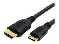 StarTech.com 1 ft High Speed HDMI Cable with Ethernet - HDMI to HDMI Mini- M/M (HDMIACMM1) - HDMI-kabel med Ethernet - HDMI hane till 19 pin mini HDMI Type C hane - 30 cm - skärmad - svart HDMIACMM1